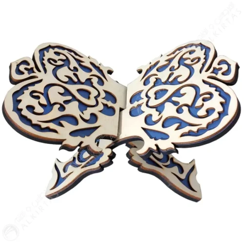 حامل مصحف خشب مزخرف متوسط الحجم