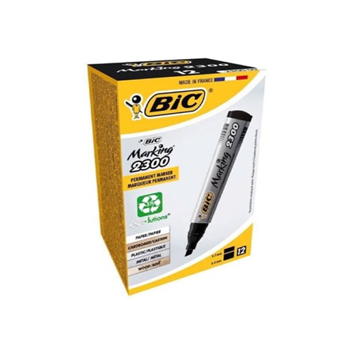 Pack de 12 Marqueurs Permanents BIC Marking 2300 - Noir