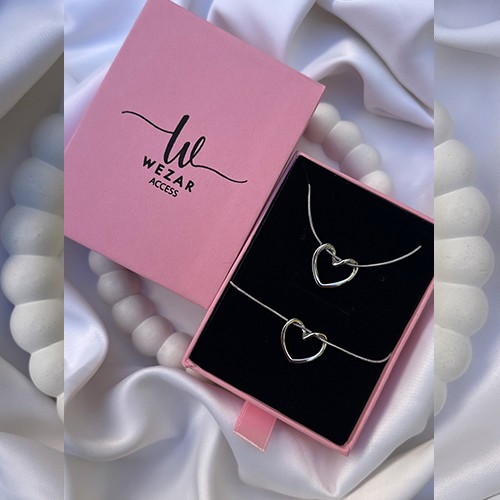 Collier et Bracelet Cœur Argent
