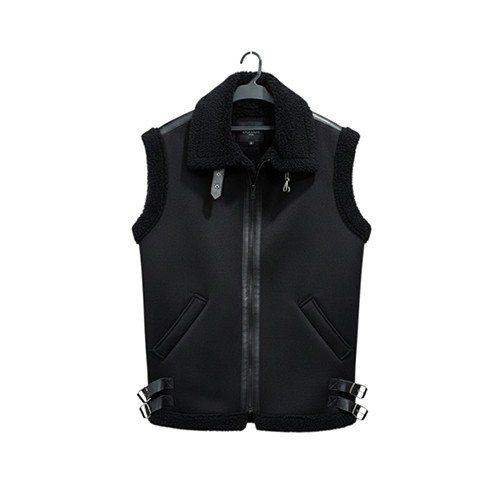 Veste sans manches en simili cuire
