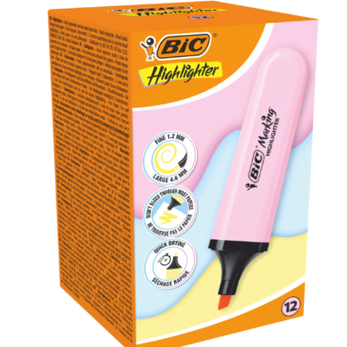 Pochette BIC De 4 Surligneurs Highlighter Flat