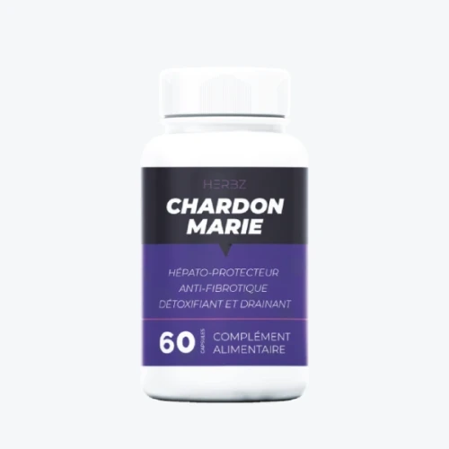 Herbz Chardon Marie – Protège le foie et favorise la santé digestive – 60 Capsules