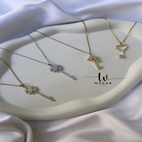 Collier Motif Clé en Acier Inoxydable