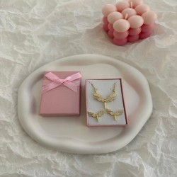 Collier ailes + Boucles d’Oreilles
