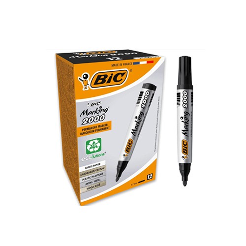 Pack De 12 Marqueur Bic Marking 2000 Ecolutions Noir