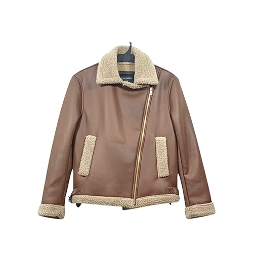 Veste en simili cuir marron