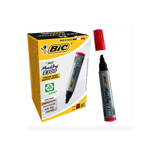Pack de 12 Marqueurs Permanents BIC Marking 2300 - Rouge